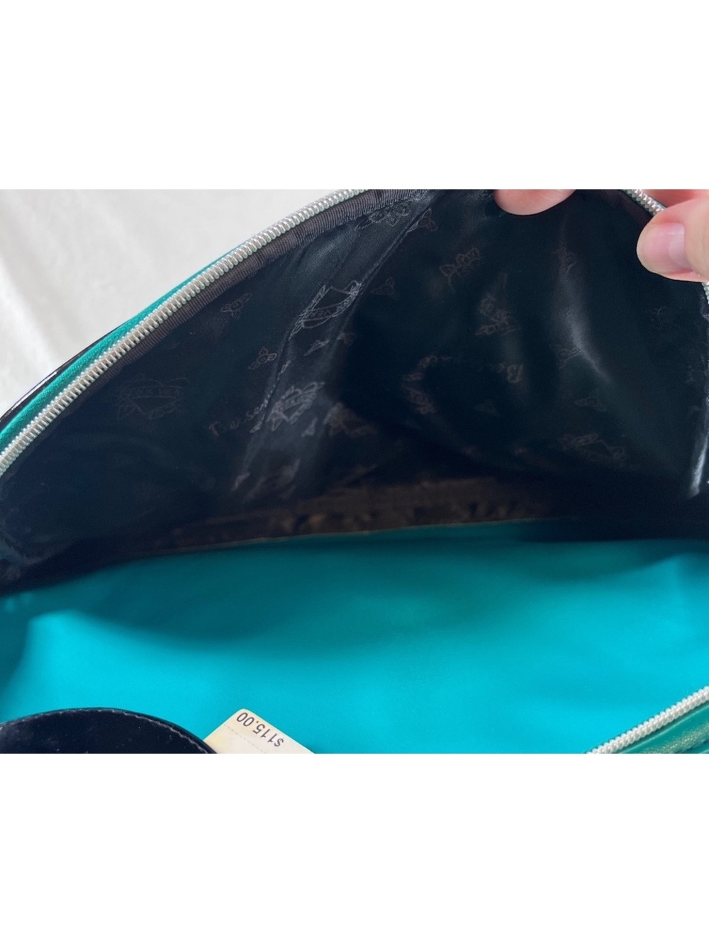 NWT Vintage Y2K Betseyville Betsey Johnson Teal Air Travel Tote Bag - Picture 7 of 9